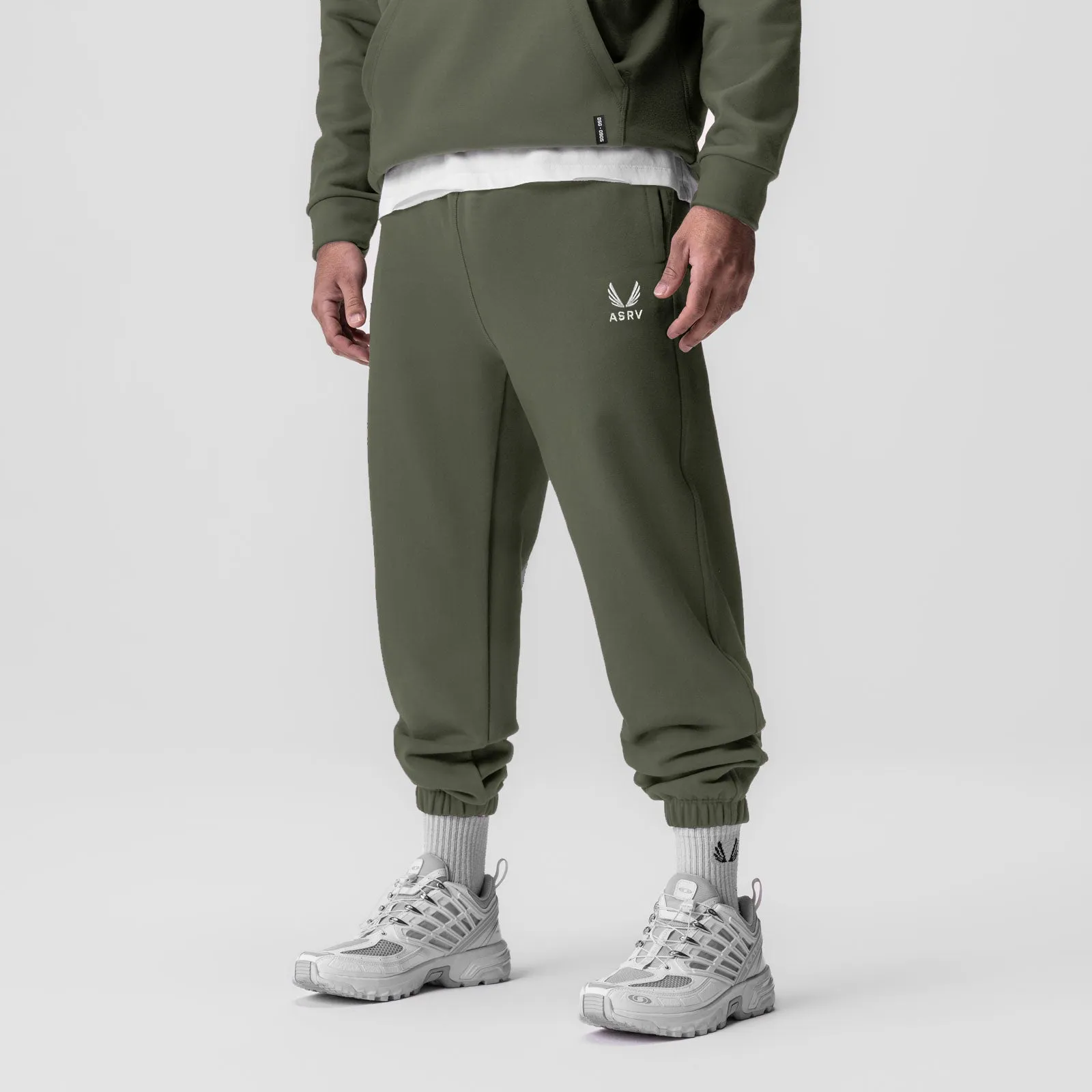 0655. Tech-Terry™ Oversized Sweats - Olive "Emblem"