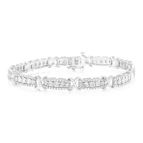 0.95 Carat Diamond Fancy Bracelet in Sterling Silver