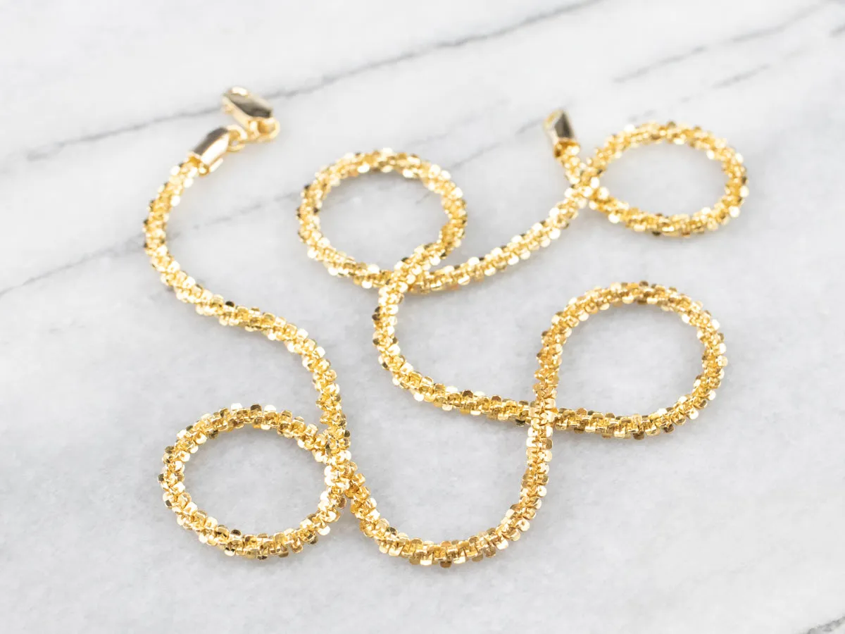 14K Gold Sparkling Fancy Chain Necklace