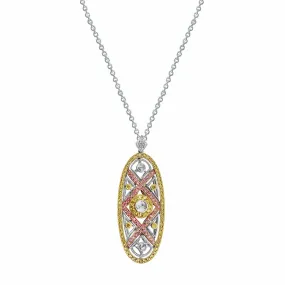 18k Gold Fancy Color Diamond Oval Pendant