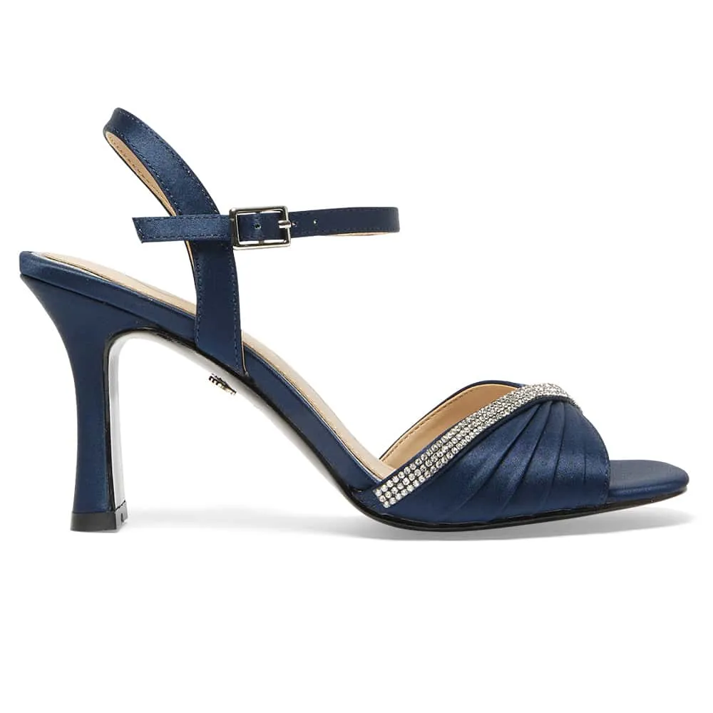 Agnes Heel in Navy Satin