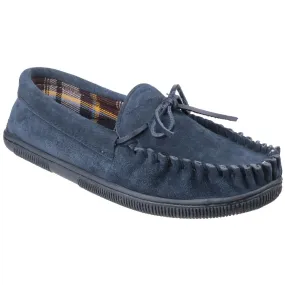 Alberta Moccasin Slippers Navy