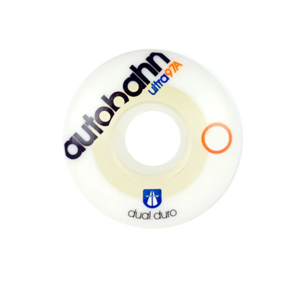 Autobahn Dual Duro - White/Clear - 52mm 97a - Skateboard Wheels (Set of 4)