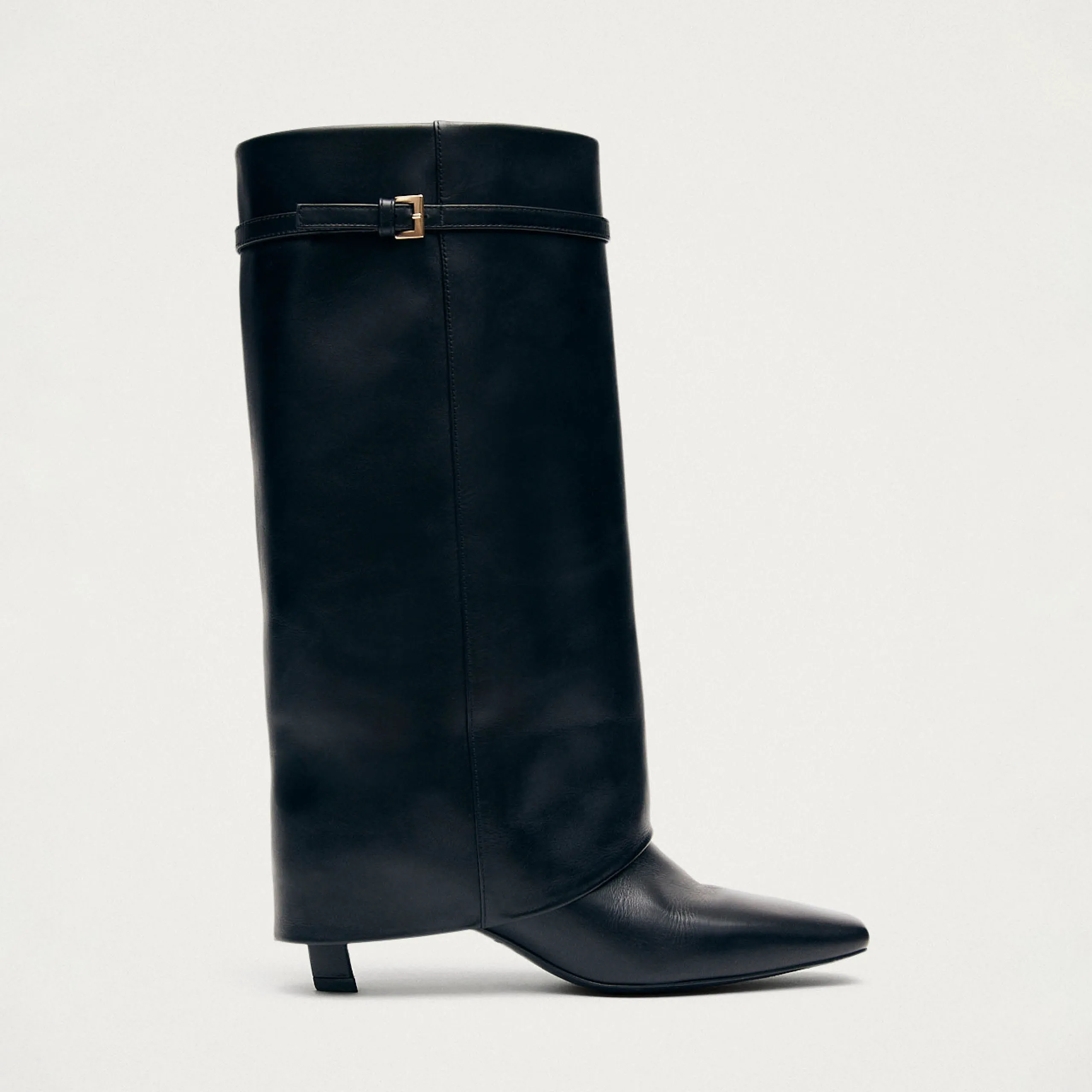 Evita Black Leather Boots