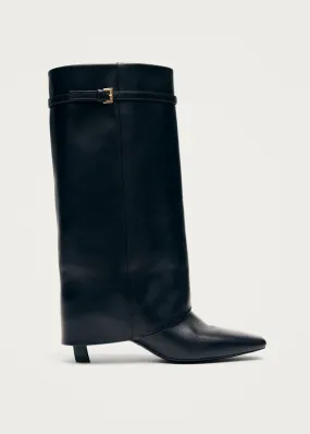 Evita Black Leather Boots