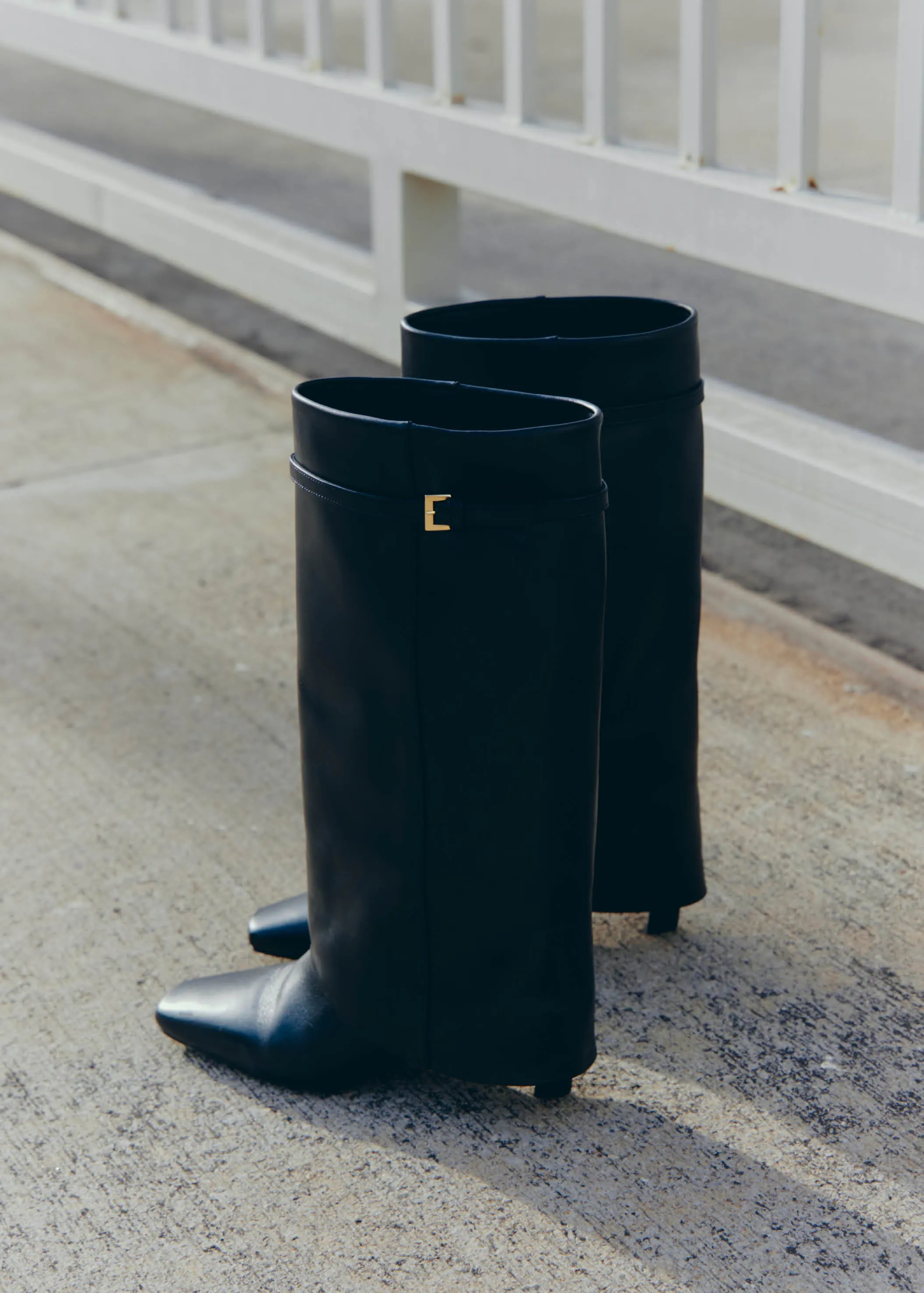 Evita Black Leather Boots