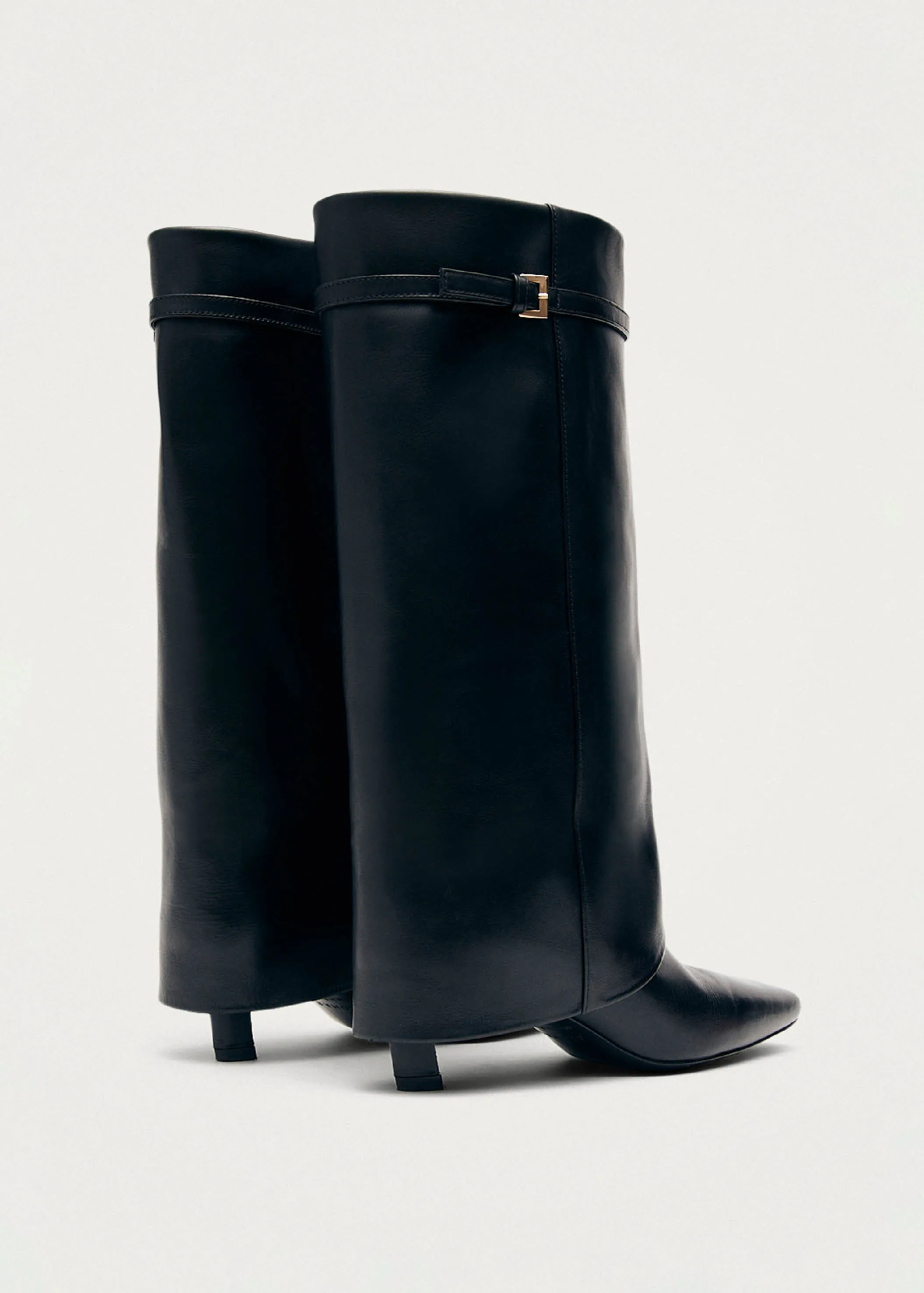 Evita Black Leather Boots