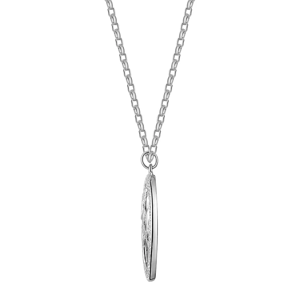 Fancy pendant with 0.35 carats* of diamond simulants in 10 carat white gold