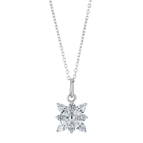 Fancy pendant with 0.68 carats* of diamond simulants in 10 carat white gold