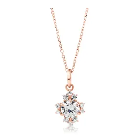 Fancy pendant with 0.78 carats* of diamond simulants in 10 carat rose gold