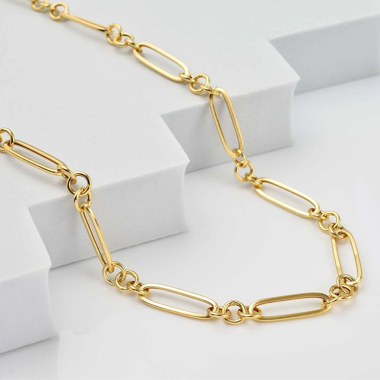 Figaro Chain Necklace in 9K Gold