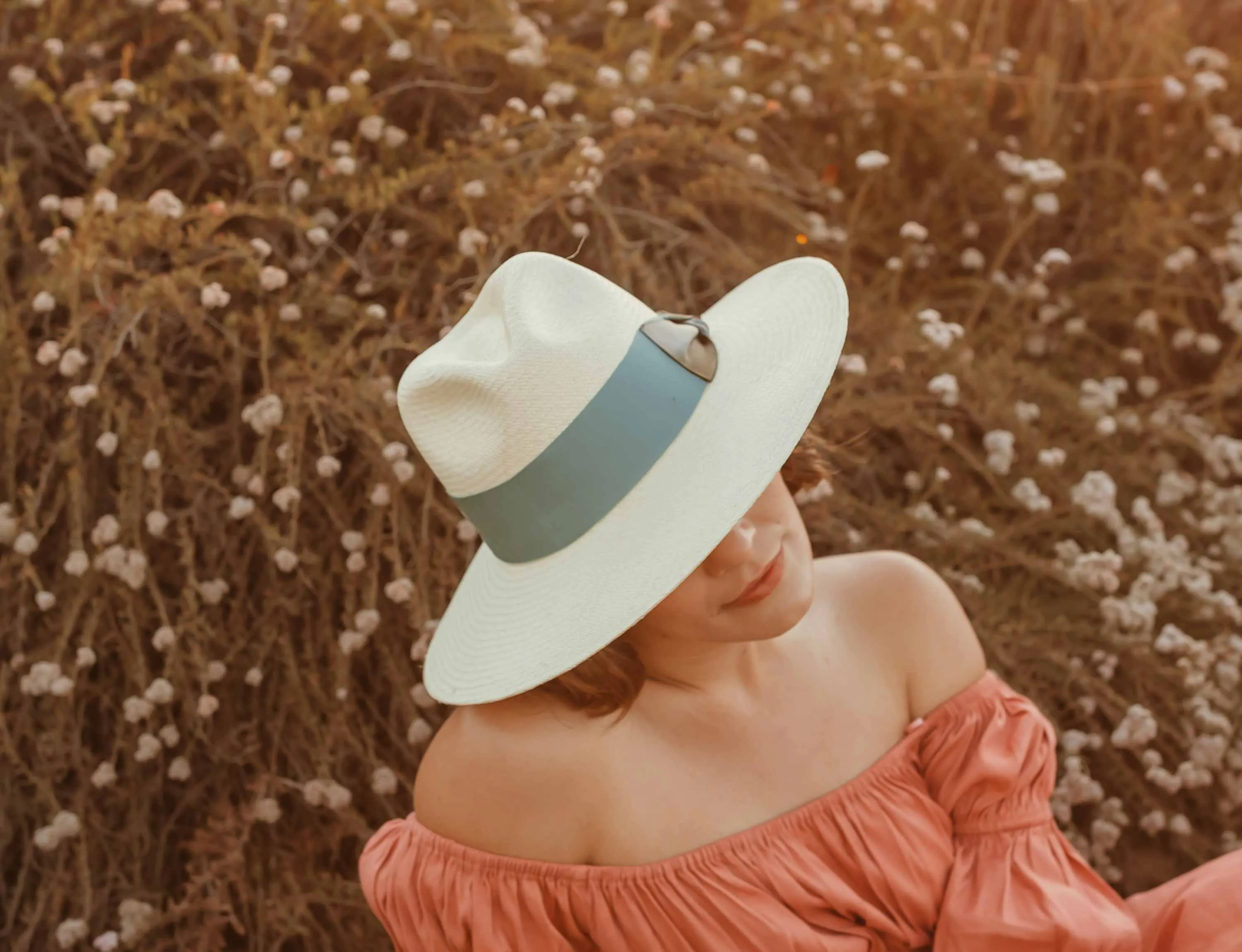 Freya - Birch Hat in Natural/Teal