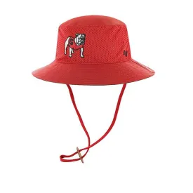 Georgia Bulldogs 47 Brand Red Vintage Panama Pail Mesh Bucket Hat Cap with Strap