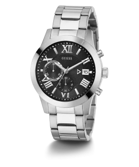 GUESS Mens Silver Tone Chronograph Watch