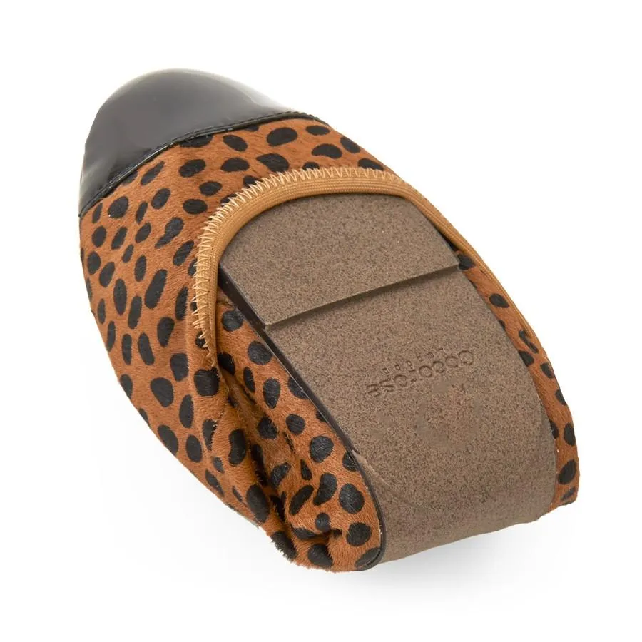 Harrow - Leopard Pony Hair with Black Cap Ballerinas