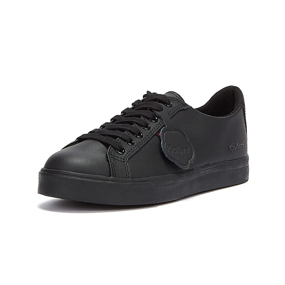 Kickers Junior Black Leather Tovni Lacer Trainers