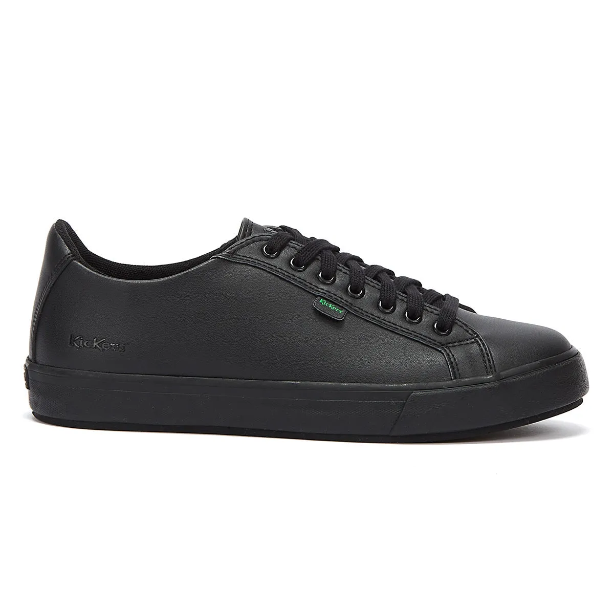 Kickers Junior Black Leather Tovni Lacer Trainers