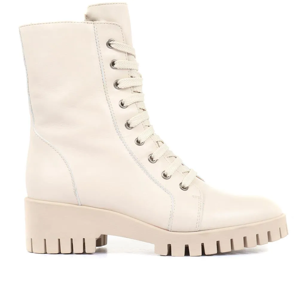 Lauryn Leather Combat Boots - LAURYN / 321 363