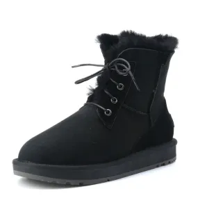 Leather Women Short Ankle Winter Boots