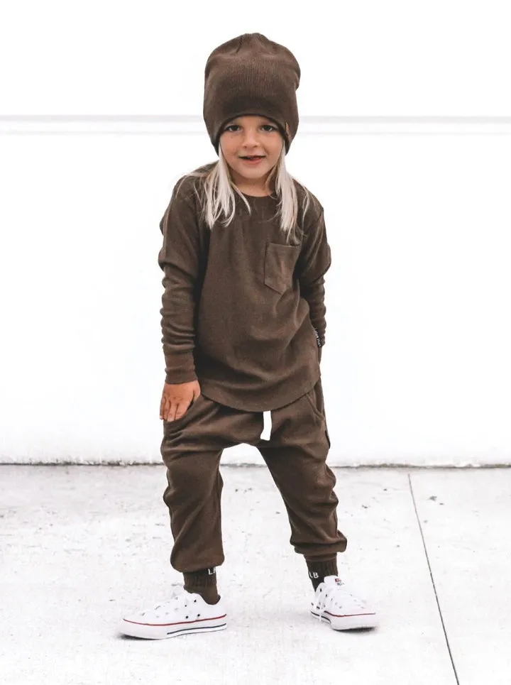 Little Bipsy- Cocoa Waffle Joggers