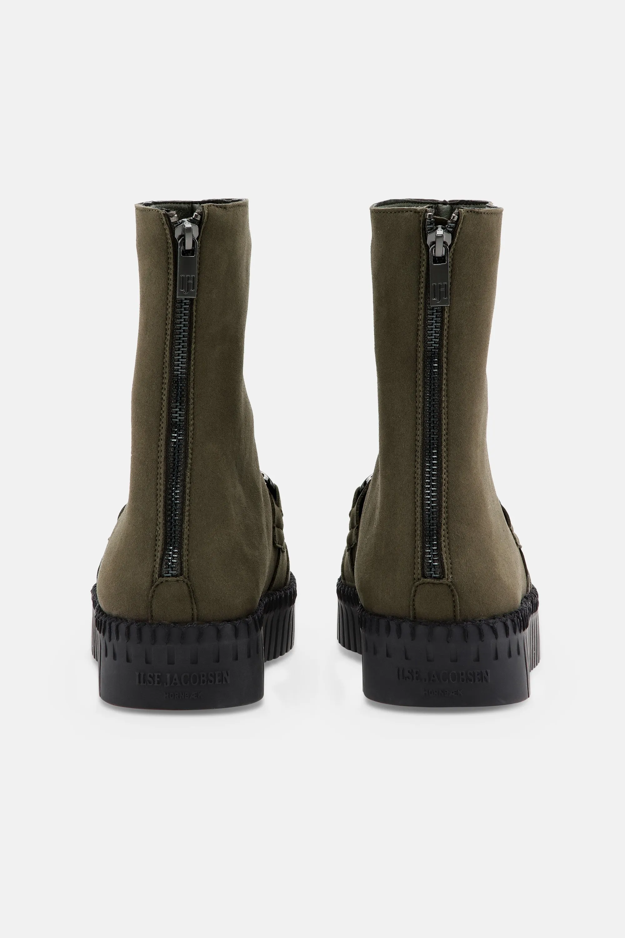 Long Chelsea Boots - Deep Olive Black