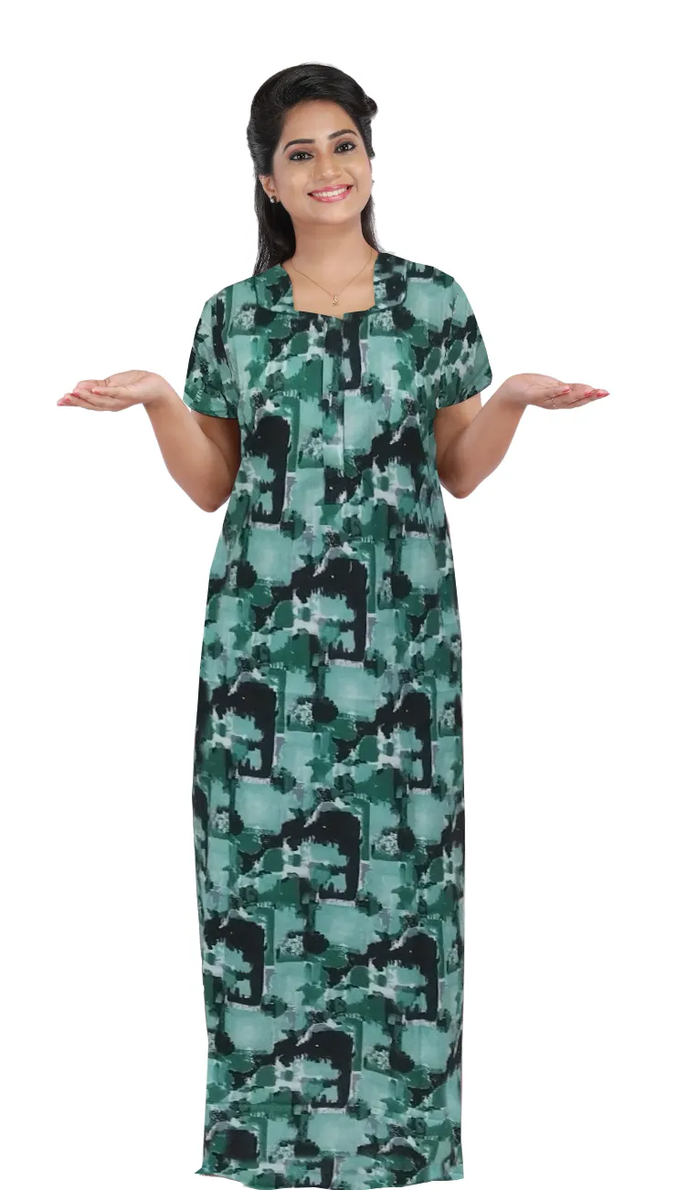 MANGAI New Regular Fit Cotton Printed  Nighties - All Over Printed Stylish Nightwear for Stylish Women | Side Cut Pocket | Beautiful Nighties for Stylish Women's (NL)