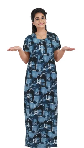 MANGAI New Regular Fit Cotton Printed  Nighties - All Over Printed Stylish Nightwear for Stylish Women | Side Cut Pocket | Beautiful Nighties for Stylish Women's (NL)