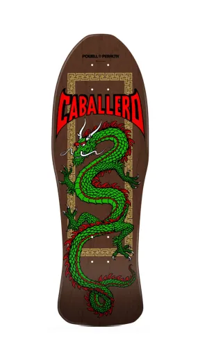 Powell Peralta Caballero Chinese Dragon Brown Stained Reissue Skateboard Deck - Tabla