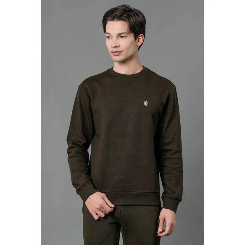 RedTape Men's Dark Olive Solid Sweatshirt