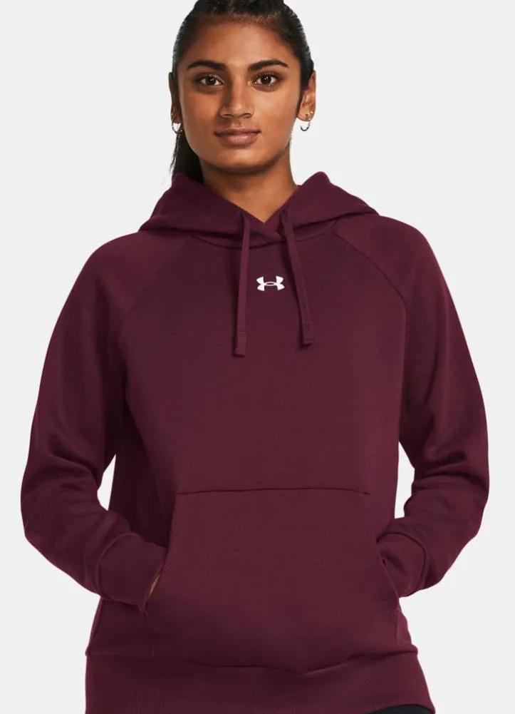 Rival Fleece Hoodie in Red by Under Armour