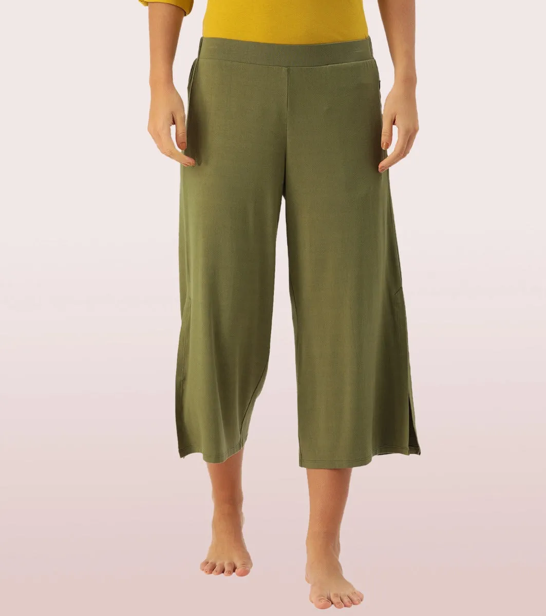 Shop In Culotte | Crop Length Culotte With Smart Side Slits