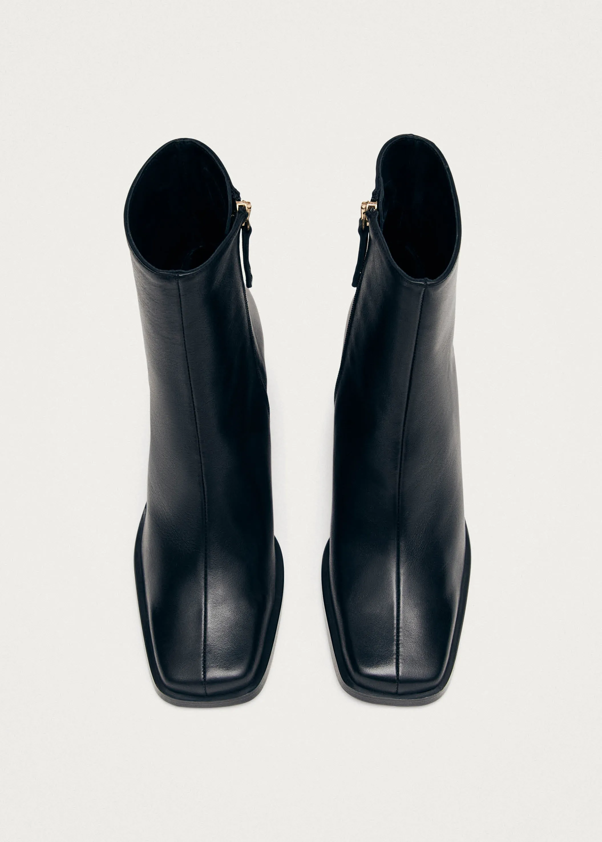 South Black Leather Ankle Boots