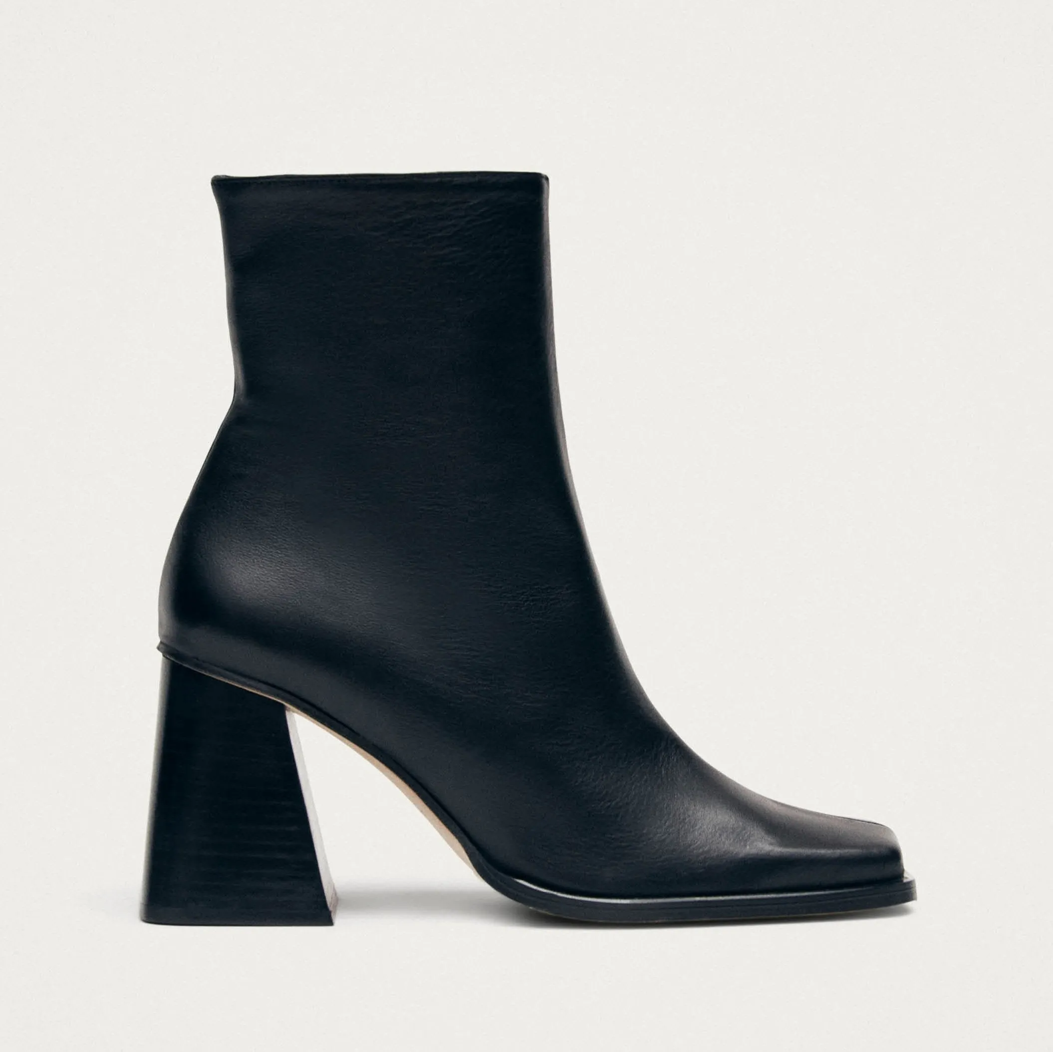 South Black Leather Ankle Boots