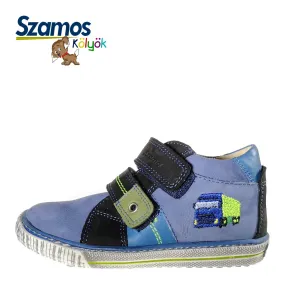 Szamos kid boy sneakers blue with truck decor toddler/little kid/big kid size