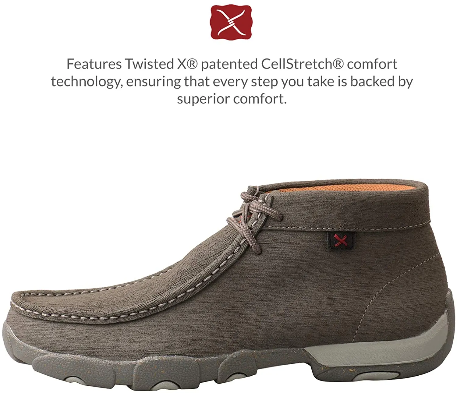 Twisted X Men's Grey Chukka Driving Shoes Moc Toe