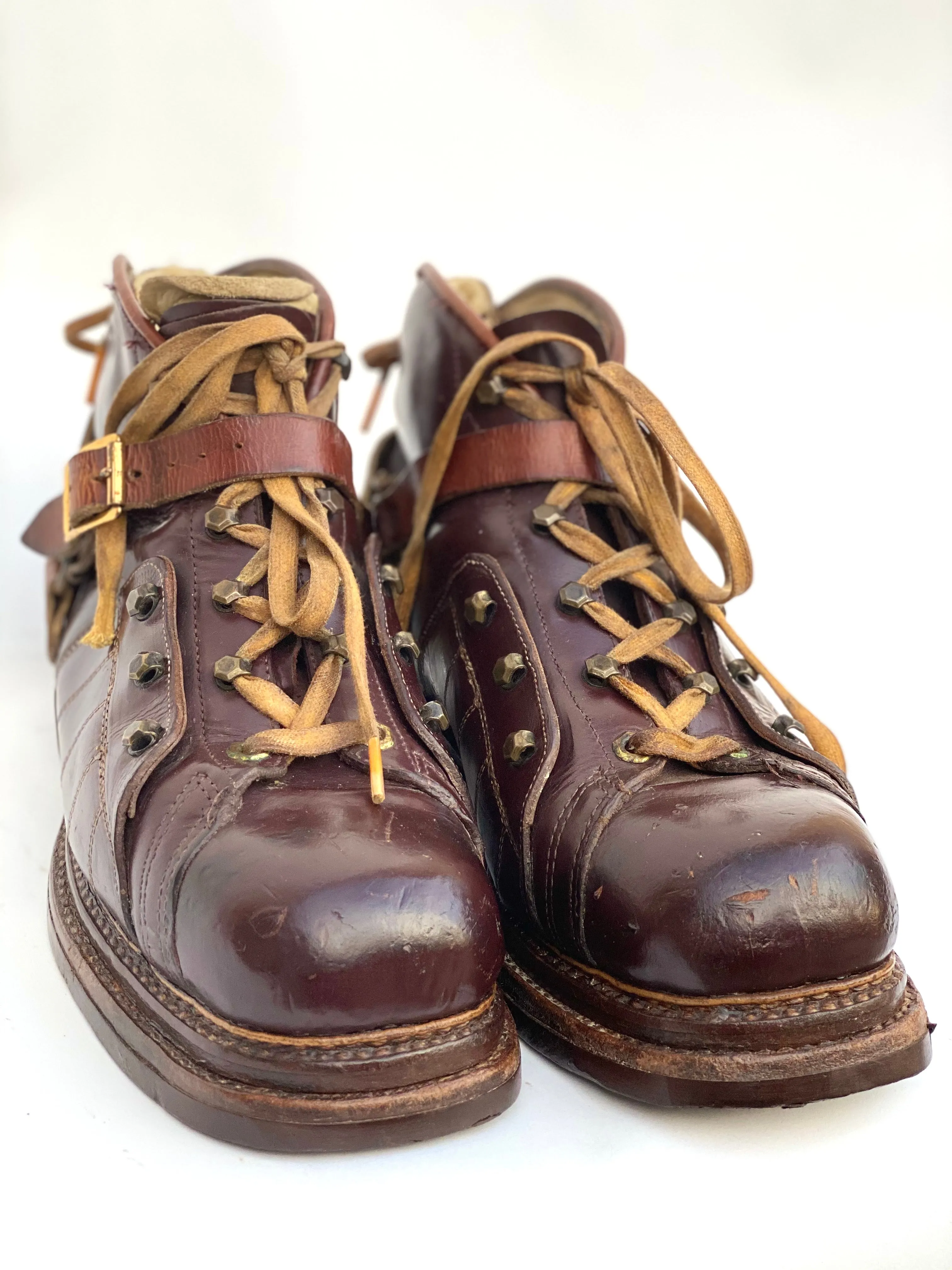 Vintage Leather Ski Snow Boots