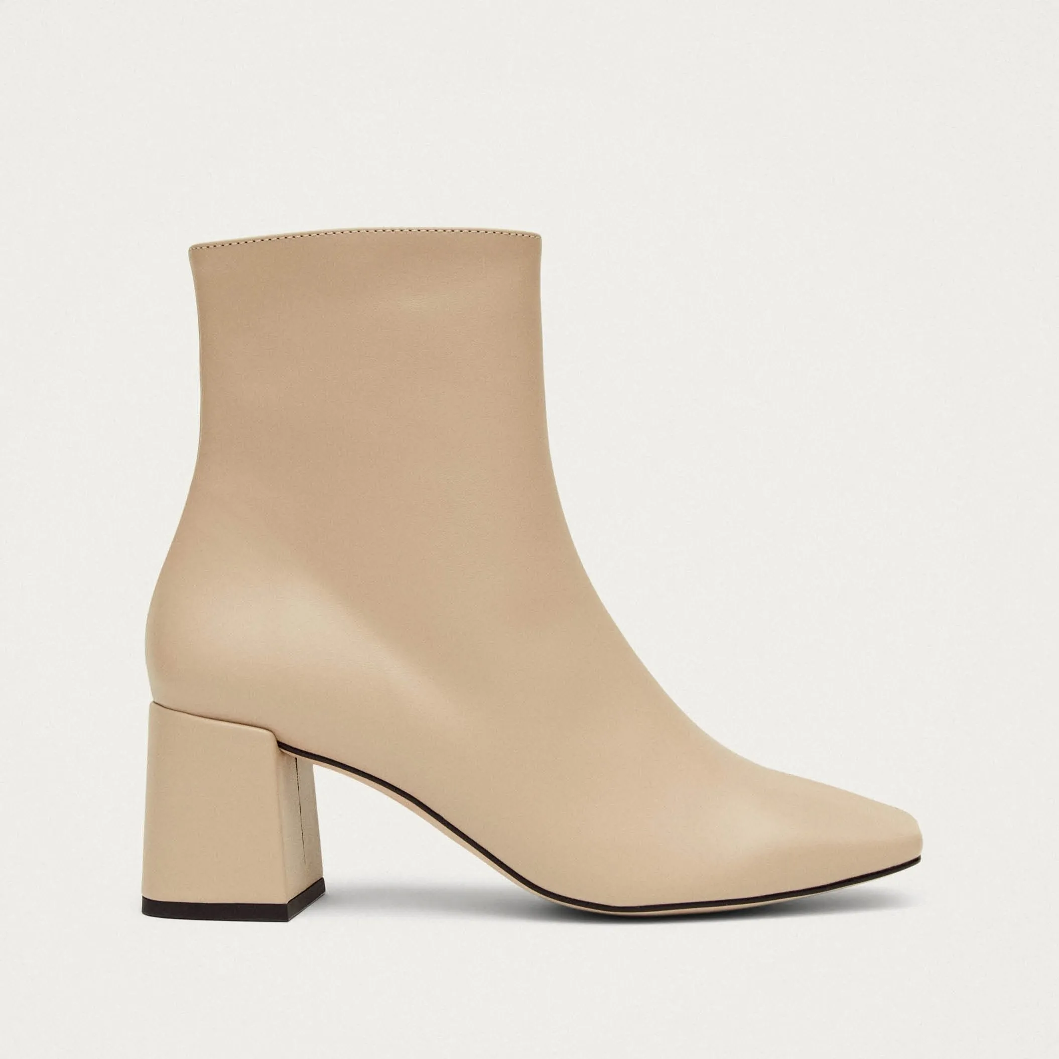 Watercolor Tahini Beige Vegan Leather Ankle Boots