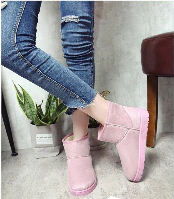 Women Australian Waterproof Winter Christmas Snow Boots Pink